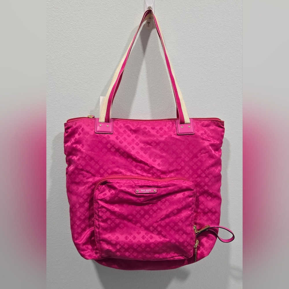 Kate Spade Pink Collapsible  Tote Bag